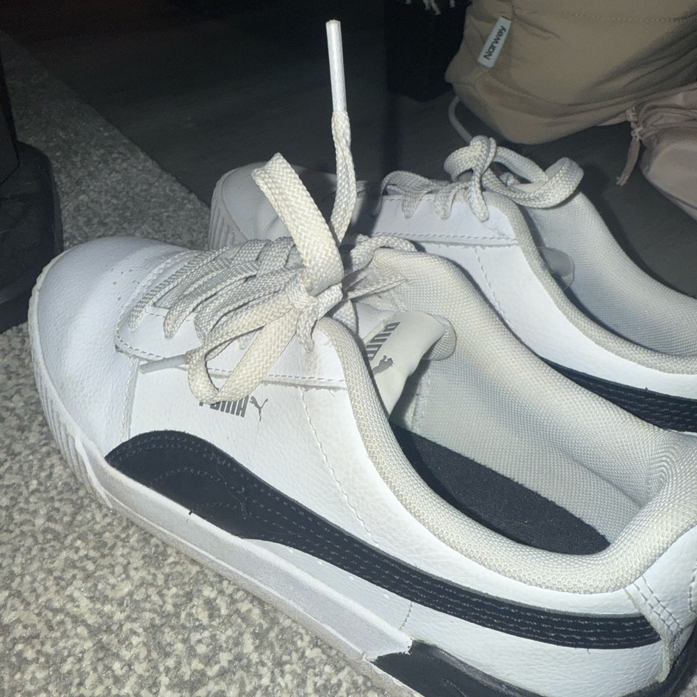 Puma Womens White and Black Sneakers